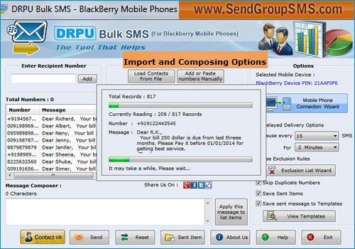 BlackBerry Mobile Bulk SMS Software