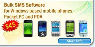 Bulk SMS Software for Windows based mobile phones, Pocket PC and PDA
