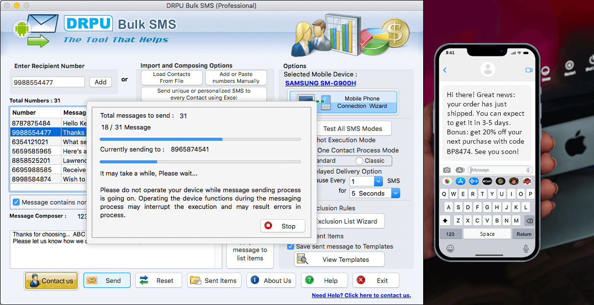 Mac Bulk SMS Software - Professional