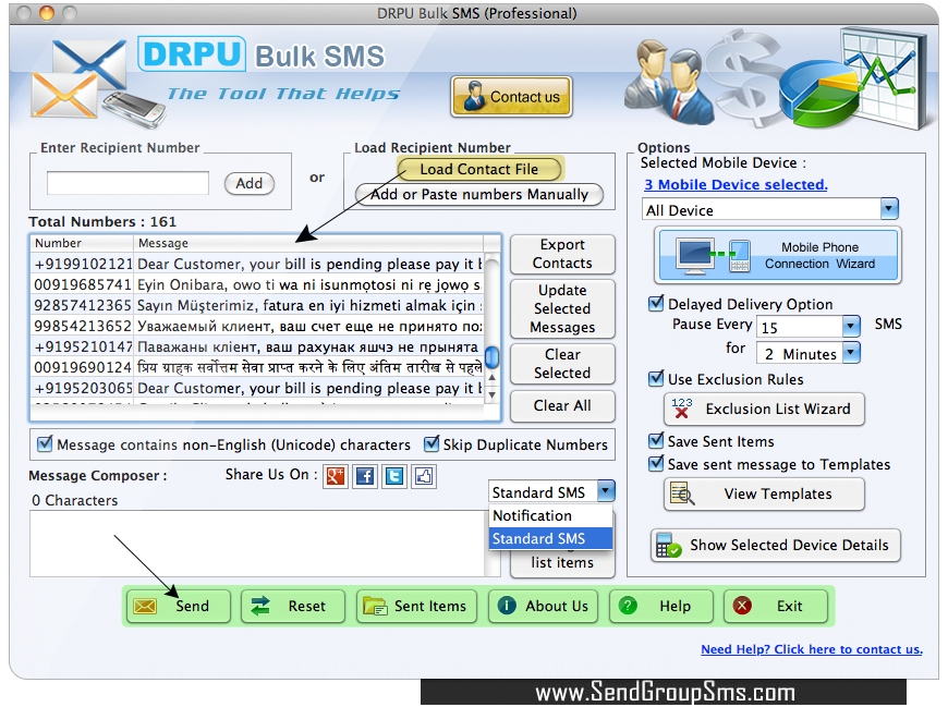send sms from mac to android phone
